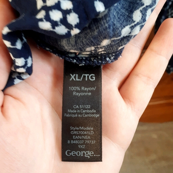 George XL dark blue patterned blouse - Picture 5 of 5